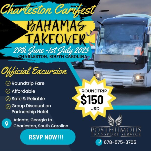Just need a ride to Charleston, SC for carifest from Atlanta?